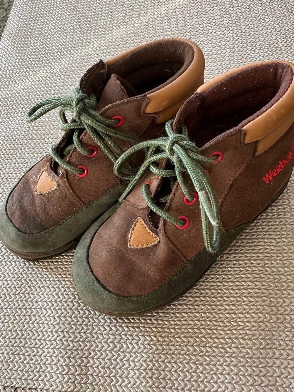 Weebok Kids Brown/Green Suede Ankle Boots